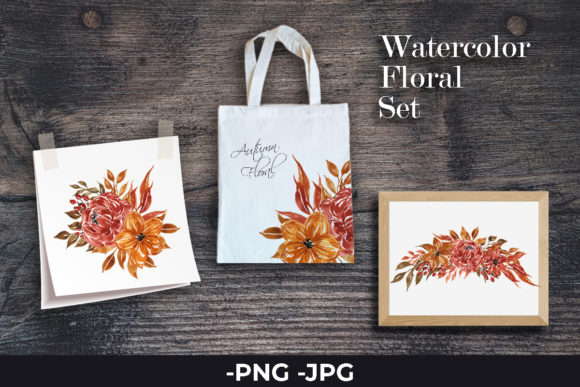 Autumn Watercolor Flowers for Creative Projects