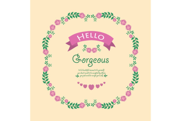 Cute Hello Gorgeous Card Template Design