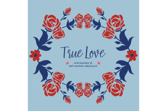 Vintage True Love Greeting Card Design