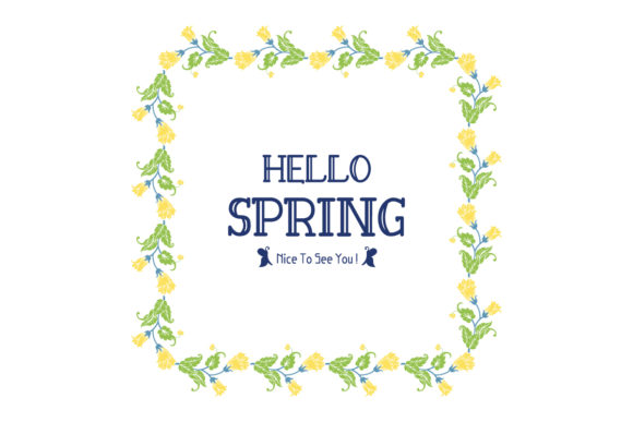 Welcome Spring with Beautiful Hello Spring Poster Design